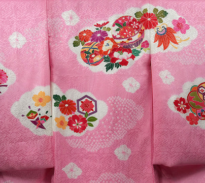 お宮参り 着物 女児祝着 正絹 のしめ 初着 産着 新品j31020