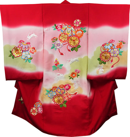 お宮参り 着物 女児祝着 正絹 のしめ 初着 産着 新品j31040