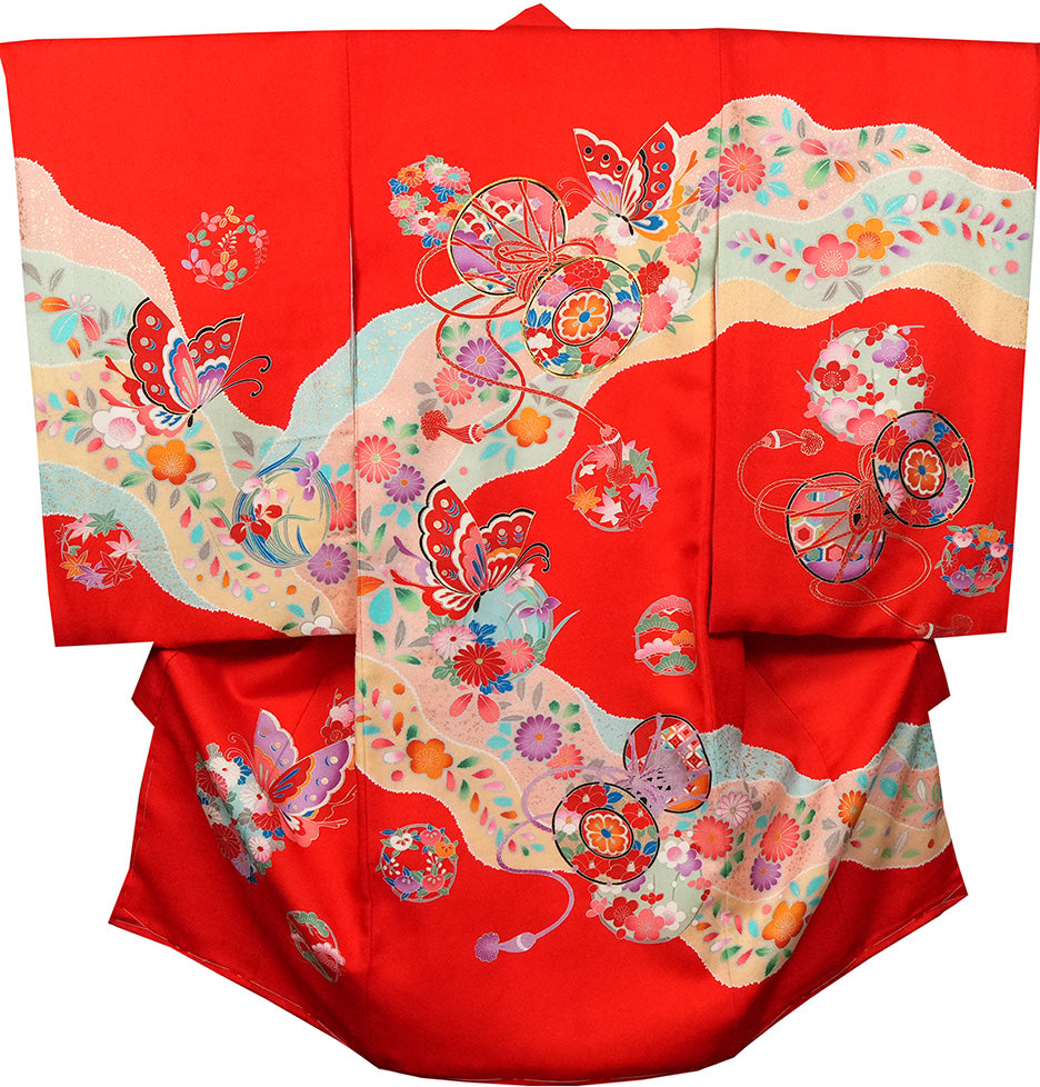 お宮参り 女の子 着物 女児祝着 正絹 のしめ 初着 産着 新品j31047