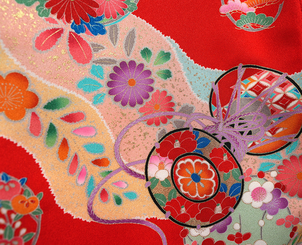 お宮参り 女の子 着物 女児祝着 正絹 のしめ 初着 産着 新品j31047