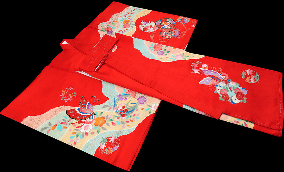 お宮参り 女の子 着物 女児祝着 正絹 のしめ 初着 産着 新品j31047