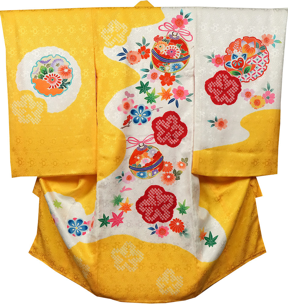 お宮参り 着物 女児祝着 正絹 のしめ 初着 産着 新品j31050