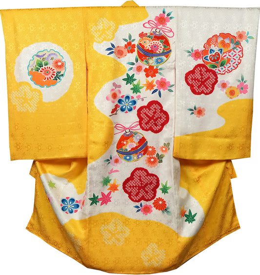 お宮参り 着物 女児祝着 正絹 のしめ 初着 産着 新品j31050
