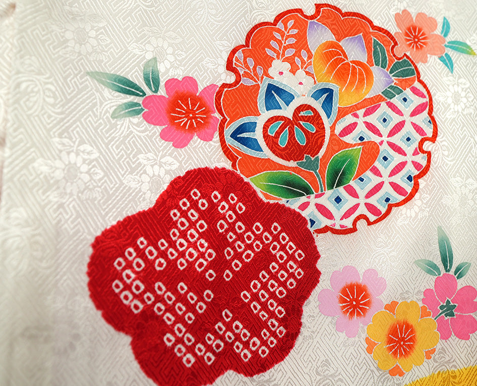 お宮参り 着物 女児祝着 正絹 のしめ 初着 産着 新品j31050