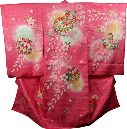 お宮参り 着物 女児祝着 正絹 のしめ 初着 産着 新品j3202