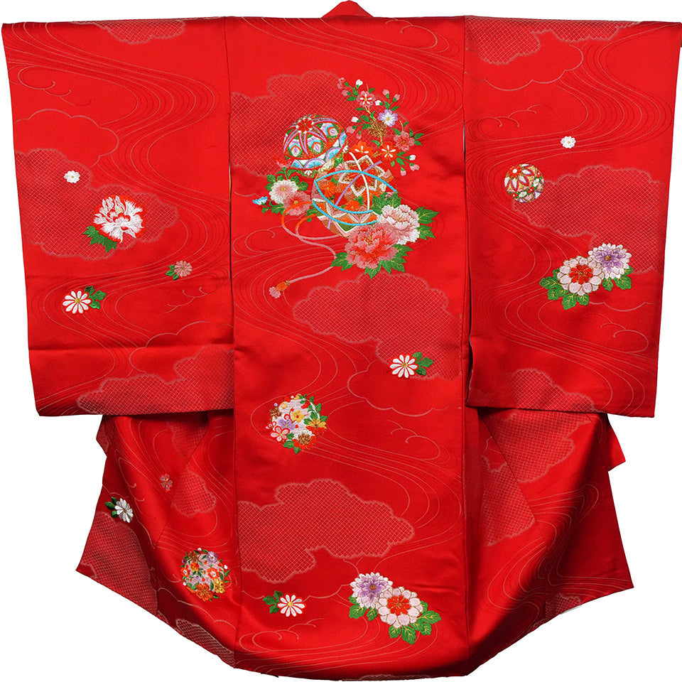 お宮参り 女の子 着物 女児祝着 正絹 のしめ 初着 産着 新品j3903