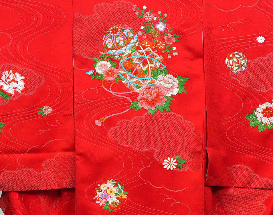 お宮参り 女の子 着物 女児祝着 正絹 のしめ 初着 産着 新品j3903