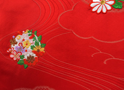 お宮参り 女の子 着物 女児祝着 正絹 のしめ 初着 産着 新品j3903