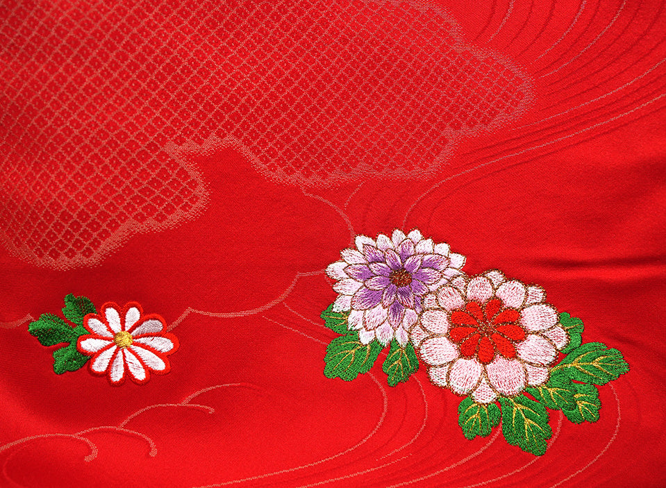 お宮参り 女の子 着物 女児祝着 正絹 のしめ 初着 産着 新品j3903