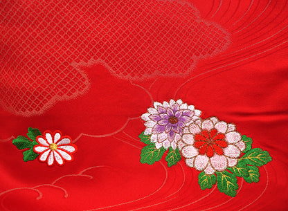 お宮参り 女の子 着物 女児祝着 正絹 のしめ 初着 産着 新品j3903