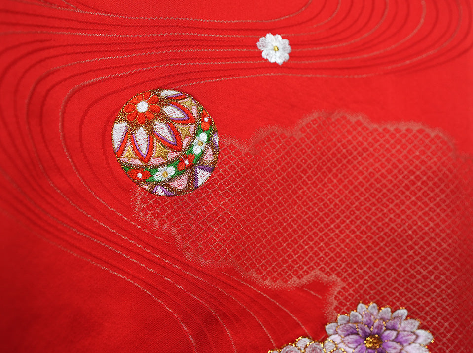 お宮参り 女の子 着物 女児祝着 正絹 のしめ 初着 産着 新品j3903