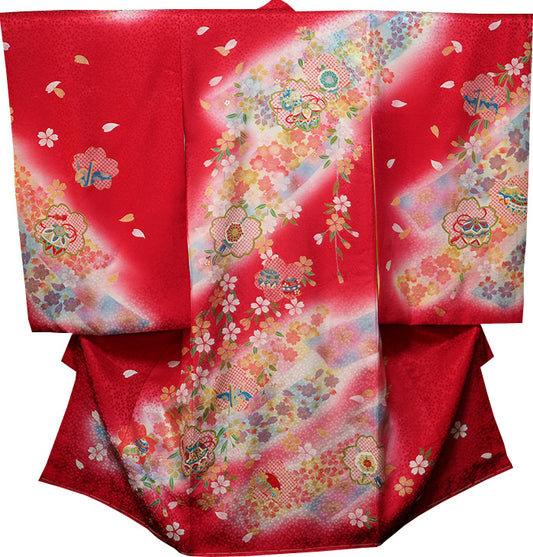 お宮参り 着物 女児祝着 正絹 のしめ 初着 産着 新品j4301