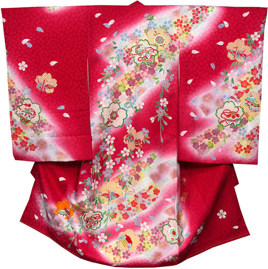 お宮参り 着物 女児祝着 正絹 のしめ 初着 産着 新品j4301