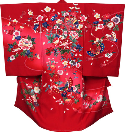 お宮参り 着物 女児祝着 正絹 のしめ 初着 産着 新品j51017