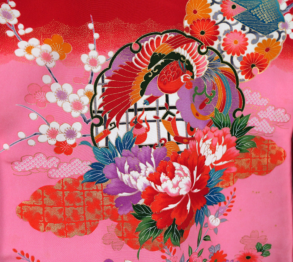 お宮参り 着物 女の子 祝着 赤 ピンク 初着 産着 新品j51019