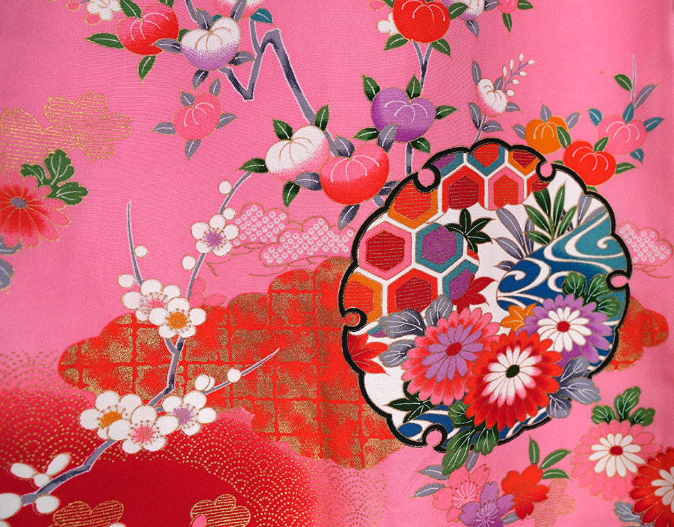 お宮参り 着物 女の子 祝着 赤 ピンク 初着 産着 新品j51019