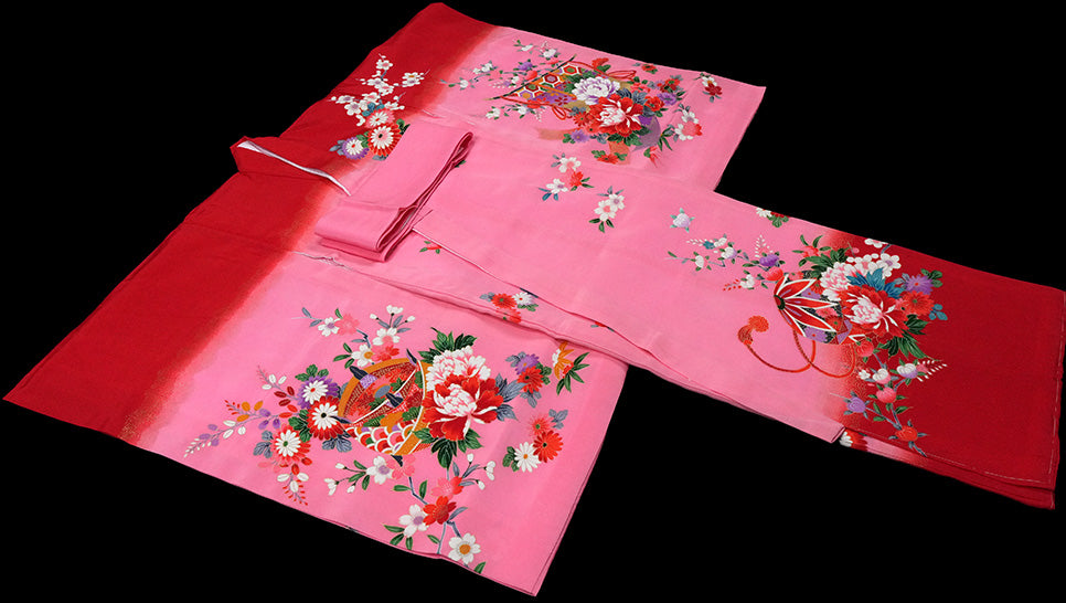 お宮参り 着物 女の子 祝着 赤 ピンク 初着 産着 新品j51019