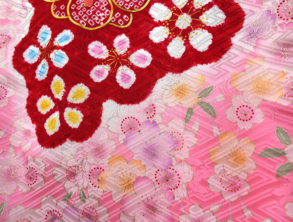 お宮参り 着物 女の子 正絹 祝着 初着 産着 のしめ 絞り 新品j51022