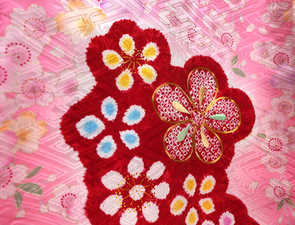 お宮参り 着物 女の子 正絹 祝着 初着 産着 のしめ 絞り 新品j51022