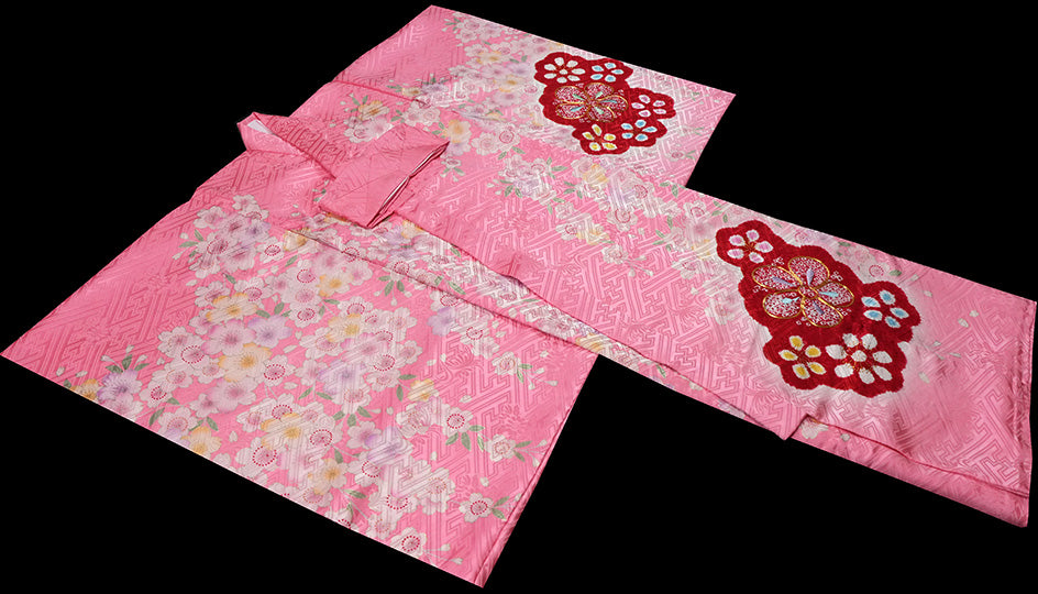 お宮参り 着物 女の子 正絹 祝着 初着 産着 のしめ 絞り 新品j51022