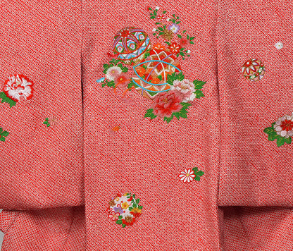 お宮参り 着物 女の子 正絹 祝着 初着 産着 のしめ 絞り 新品 j907