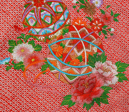 お宮参り 着物 女の子 正絹 祝着 初着 産着 のしめ 絞り 新品 j907