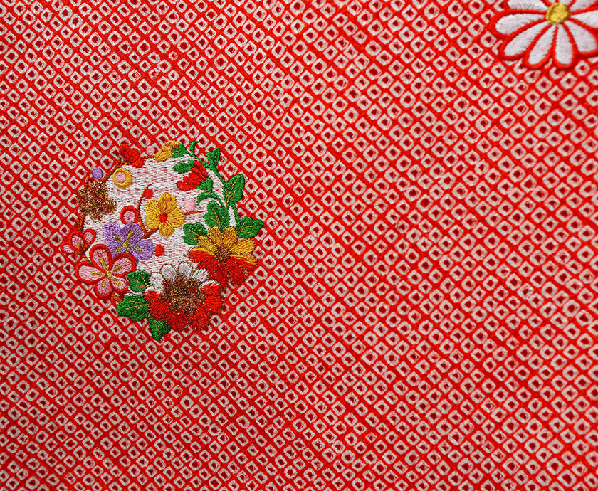 お宮参り 着物 女の子 正絹 祝着 初着 産着 のしめ 絞り 新品 j907