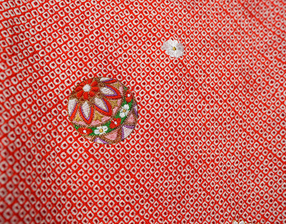 お宮参り 着物 女の子 正絹 祝着 初着 産着 のしめ 絞り 新品 j907