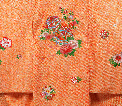 お宮参り着物 女児祝着 正絹 のしめ 初着 産着 絞り 新品j916