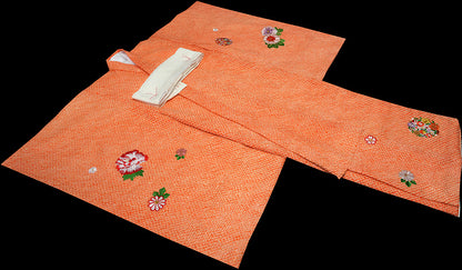 お宮参り着物 女児祝着 正絹 のしめ 初着 産着 絞り 新品j916