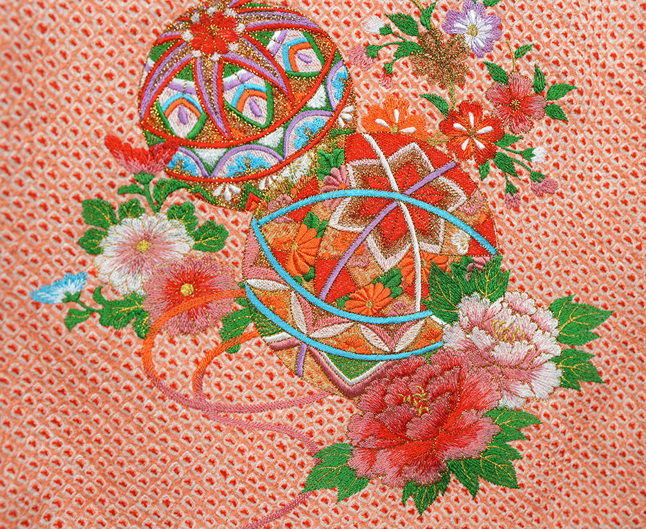 お宮参り 着物 女の子 正絹 祝着 初着 総絞り 刺繍 【日本製】j917