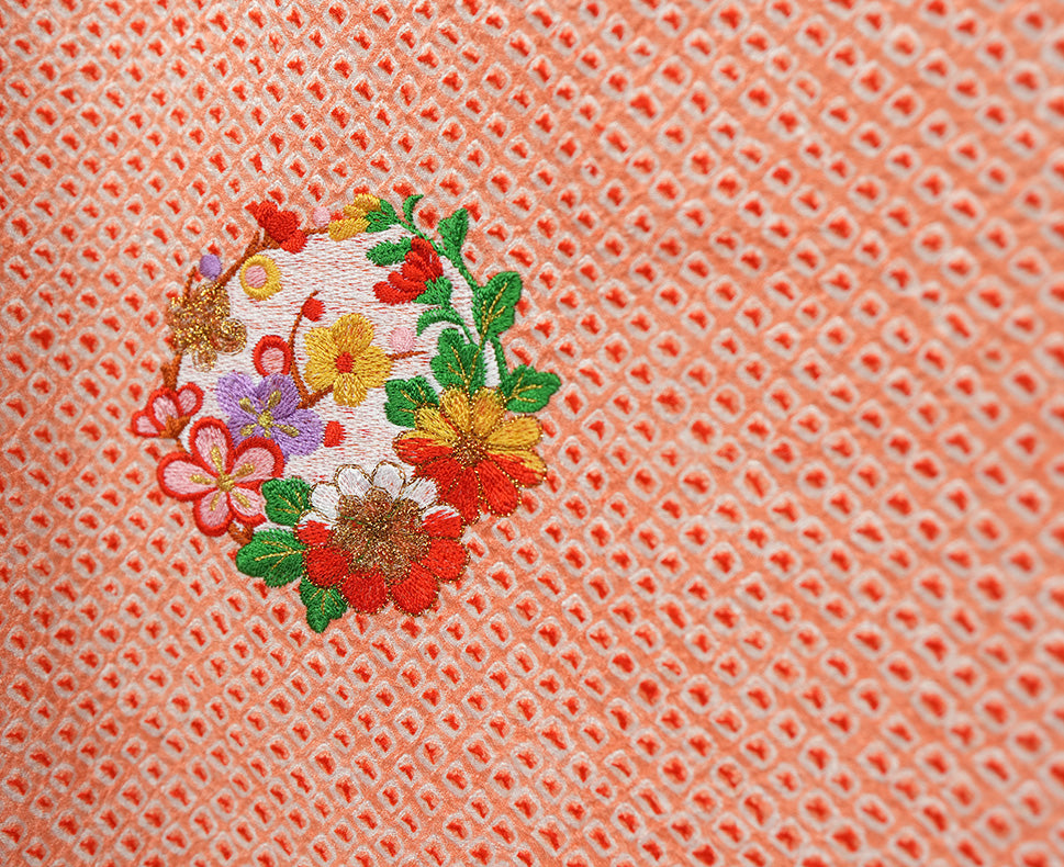 お宮参り 着物 女の子 正絹 祝着 初着 総絞り 刺繍 【日本製】j917
