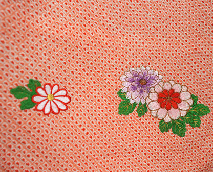 お宮参り 着物 女の子 正絹 祝着 初着 総絞り 刺繍 【日本製】j917