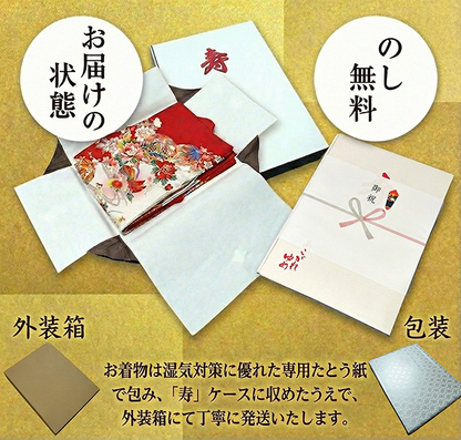 お宮参り 女の子 着物 女児祝着 正絹 のしめ 初着 産着 新品j1015